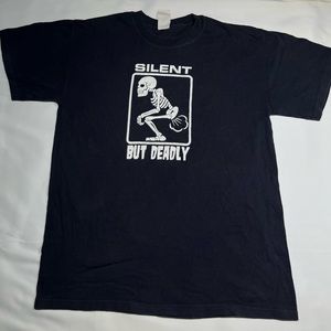 Silent But Deadly Comedy Funny Gaphic Adult Tee Size M.
